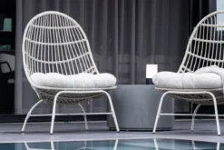 Garten- Loungesessel Anne - Aus Polyester und Stahl in Beige