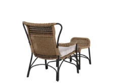 Garten- Loungesessel Asia - mit schwarzem Gestell und hellen Kissen