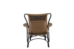Garten- Loungesessel Asia - mit schwarzem Gestell und hellen Kissen