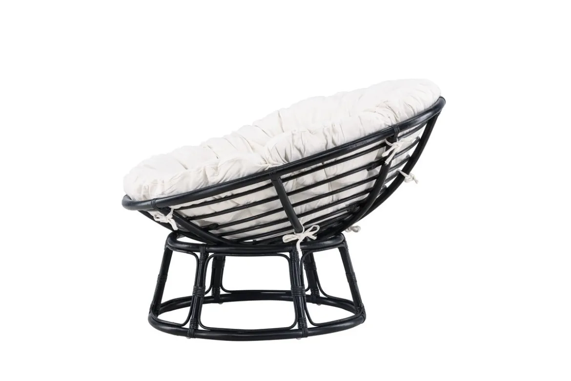 Garten-Loungesessel Bob - aus schwarzem Rattan inklusive Kissen