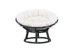 Garten-Loungesessel Bob - aus schwarzem Rattan inklusive Kissen
