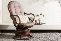 Garten-Loungesessel Finn - aus Rattan in Dunkelwalnuss