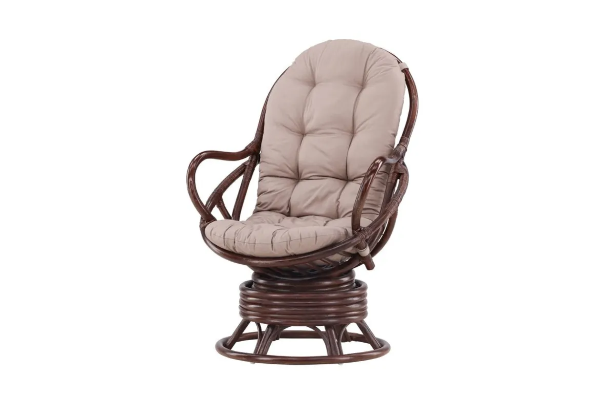 Garten-Loungesessel Finn - aus Rattan in Dunkelwalnuss