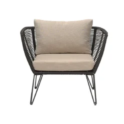 Garten Loungesessel Kairo – Metall mit handgeflochtenem Seil