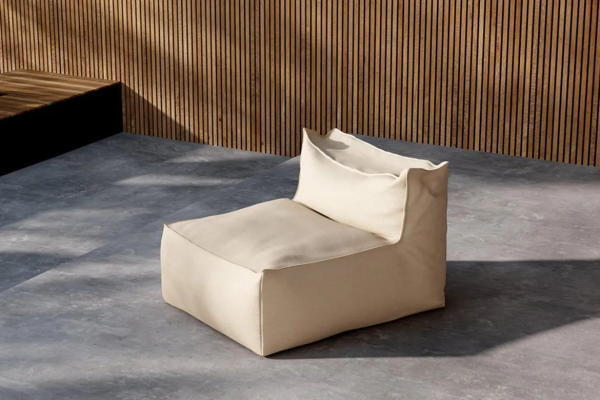 Garten Loungesessel Minoa – mit beigem Olefin Bezug