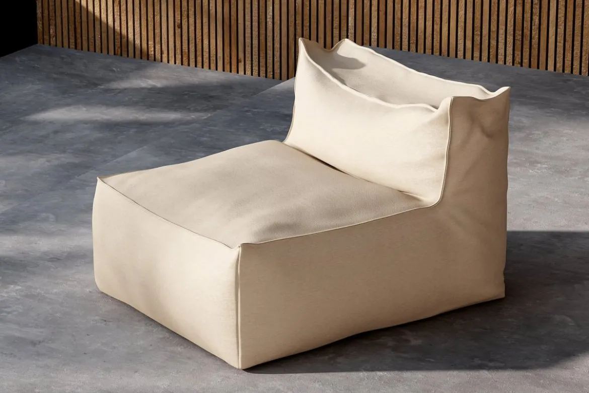 Garten Loungesessel Minoa – mit beigem Olefin Bezug