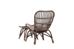 Garten-Loungesessel Neapel - aus Bambus und Rattan in Walnussbraun