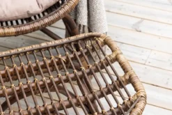 Garten-Loungesessel Neapel - aus Bambus und Rattan in Walnussbraun