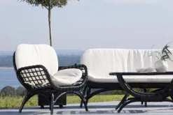 Garten- Loungesessel Porto - Aus Rattan in der Farbe Schwarz