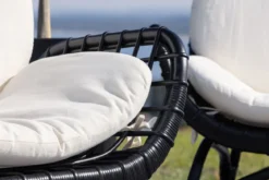 Garten- Loungesessel Porto - Aus Rattan in der Farbe Schwarz