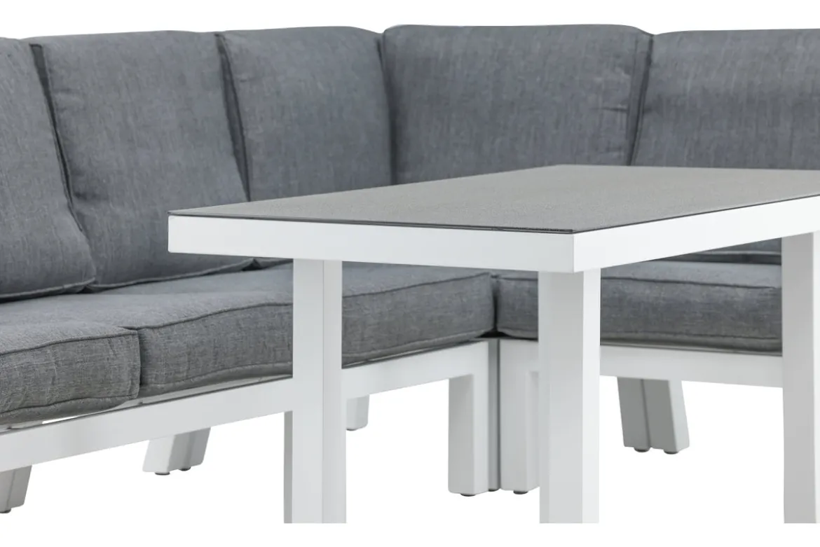 Garten Loungeset Adam – mit Tisch aus Aluminium & Glas