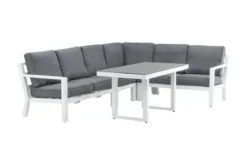Garten Loungeset Adam – mit Tisch aus Aluminium & Glas