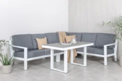 Garten Loungeset Adam – mit Tisch aus Aluminium & Glas