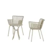 Garten Loungeset Aida – 2er Set in Beige mit rundem Tisch & Stühlen