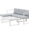 Garten Loungeset Alicia – mit hellgrauen Kissen & Couchtisch
