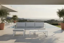 Garten Loungeset Alicia – mit hellgrauen Kissen & Couchtisch