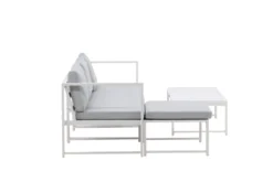 Garten Loungeset Alicia – mit hellgrauen Kissen & Couchtisch