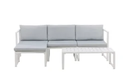 Garten Loungeset Alicia – mit hellgrauen Kissen & Couchtisch