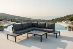 Garten Loungeset Anker – mit Ecksofa & Tisch, wetterfest