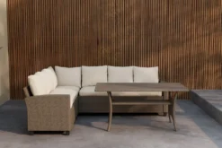 Garten Loungeset Baresa – Großes Ecksofa mit Couchtisch