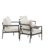 Garten Loungeset Bellano – 4-teiliges Outdoor-Set in Schwarz-Beige mit Aluminiumrahmen