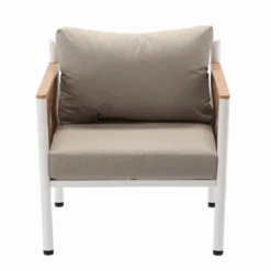 Garten Loungeset Belora – Aluminium Sitzgruppe mit Sofa, 2 Sesseln & Tisch