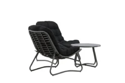 Garten Loungeset Carla – 3-teiliges Set in Anthrazit mit Sesseln & Tisch
