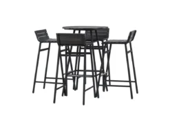 Garten Loungeset Cavina – 5-teiliges Set aus Akazienholz in Schwarz
