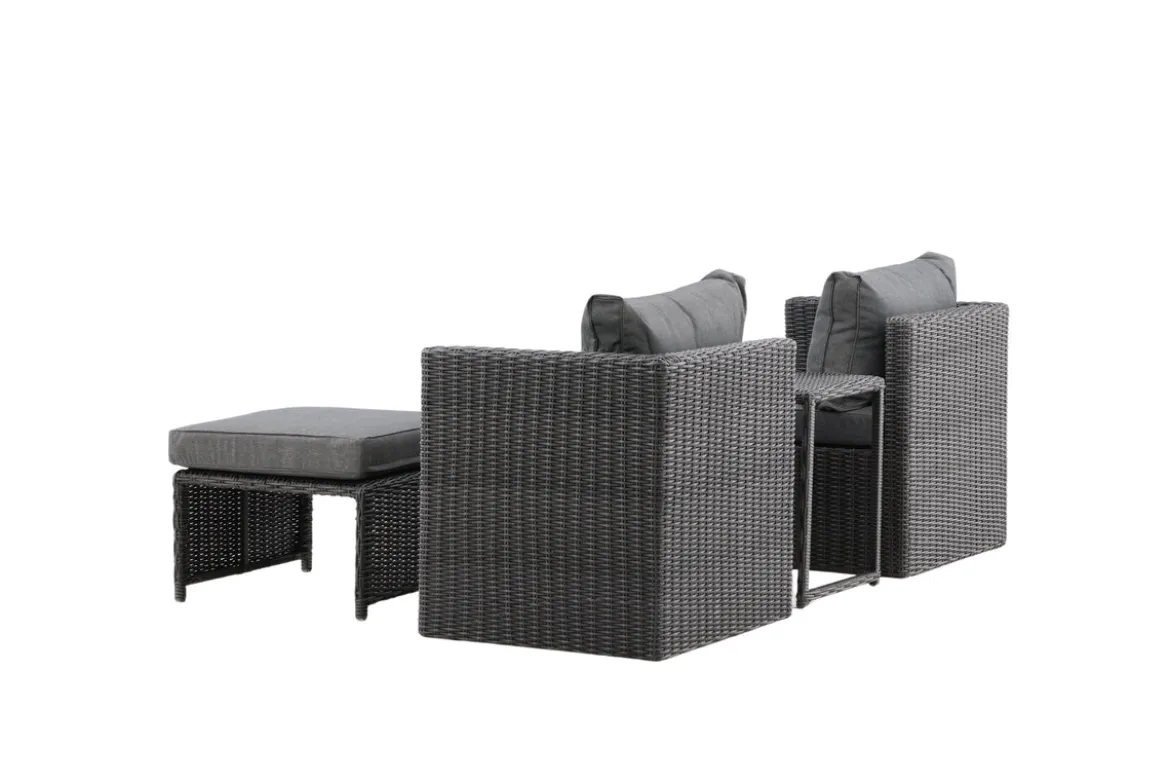 Garten Loungeset Dakar - aus schwarzem Kunstfaser-Rattan