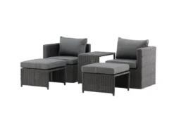 Garten Loungeset Dakar - aus schwarzem Kunstfaser-Rattan
