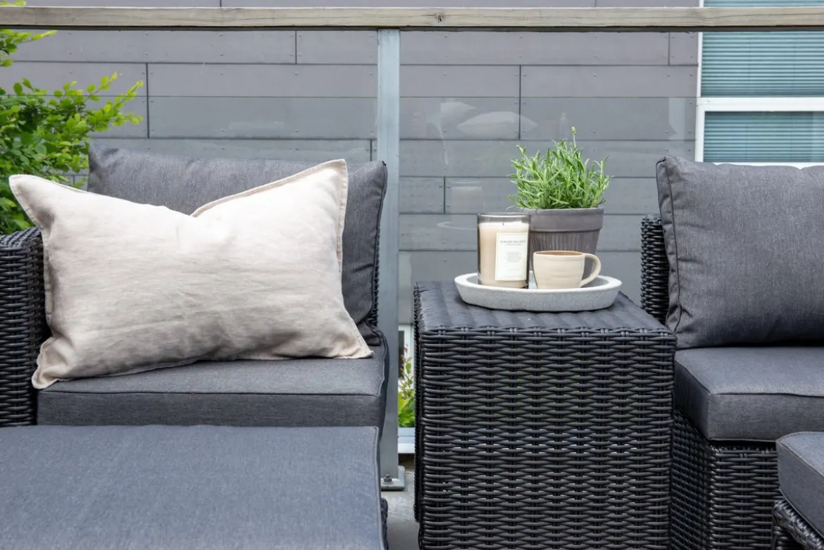 Garten Loungeset Dakar - aus schwarzem Kunstfaser-Rattan