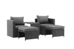 Garten Loungeset Dakar - aus schwarzem Kunstfaser-Rattan