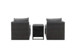 Garten Loungeset Dakar - aus schwarzem Kunstfaser-Rattan