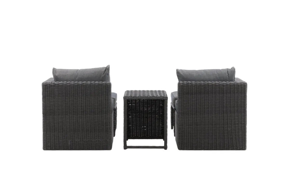 Garten Loungeset Dakar - aus schwarzem Kunstfaser-Rattan