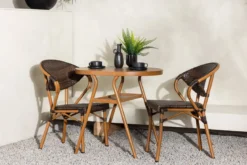 Garten Loungeset Elyon – 3-teiliges Set mit 2 Stühlen & Tisch in Braun