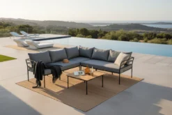 Garten Loungeset Felicita – Ecksofa mit 4 Sitzplätzen und Couchtisch