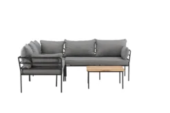 Garten Loungeset Felicita – Ecksofa mit 4 Sitzplätzen und Couchtisch