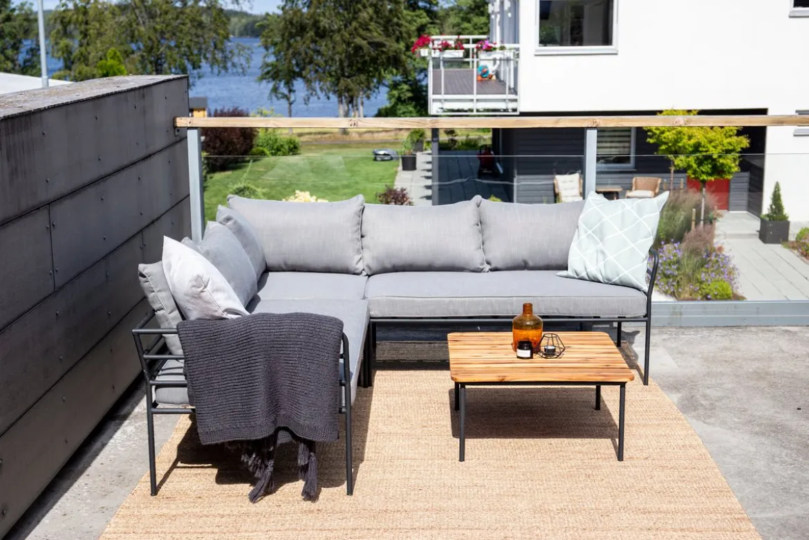 Garten Loungeset Felicita – Ecksofa mit 4 Sitzplätzen und Couchtisch