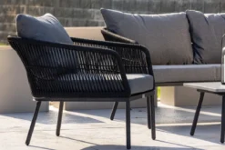 Garten Loungeset Isadora – 4-teilig mit Tisch in Betonoptik & wetterfest