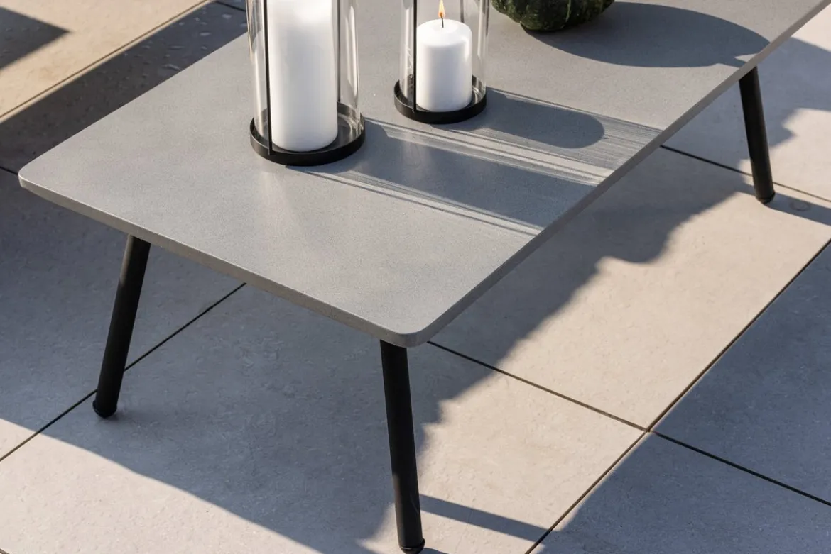 Garten Loungeset Isadora – 4-teilig mit Tisch in Betonoptik & wetterfest