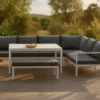 Garten Loungeset Jule – 4-teiliges Set mit grauen Kissen