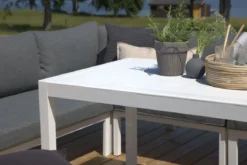 Garten Loungeset Jule – 4-teiliges Set mit grauen Kissen