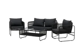 Garten Loungeset Kim - mit Rückenlehne aus Polyesterseil