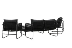 Garten Loungeset Kim - mit Rückenlehne aus Polyesterseil