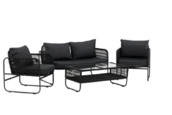 Garten Loungeset Kim - mit Rückenlehne aus Polyesterseil