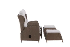 Garten Loungeset Lenox - in Natur mit verstellbarer Rückenlehne