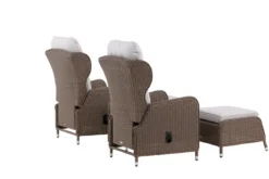 Garten Loungeset Lenox - in Natur mit verstellbarer Rückenlehne