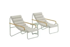 Garten Loungeset Levara – 3-teiliges Set mit rundem Tisch und Stühlen aus Stahl