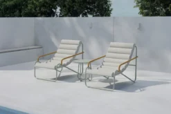 Garten Loungeset Levara – 3-teiliges Set mit rundem Tisch und Stühlen aus Stahl
