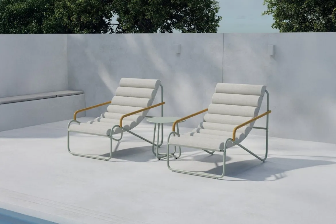 Garten Loungeset Levara – 3-teiliges Set mit rundem Tisch und Stühlen aus Stahl